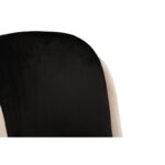 Σετ καρέκλες 2 τεμάχια Dore βελούδο μαύρο κρεμ μεταλλικά πόδια 54x55x86cm ed3545 - Image 3