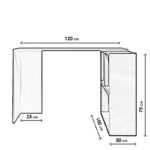 Γραφείο Voi λευκό oak 120x75cm μελαμίνη ed3551 - Image 2