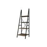 Ραφιέρα Passi καρυδί μαύρο μελαμίνη μεταλλικός σκελετός 50x44x150εκ ed3558 - Image 4