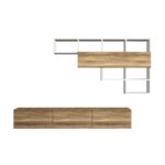 Έπιπλο τηλεόρασης Damla λευκό καρυδί χρώμα 180x29 5x29 5cm ed358 - Image 2