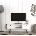 Έπιπλο tv Lasco λευκό χρώμα μελαμίνη 120x29 5x43 1cm ed3592