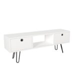 Έπιπλο tv Lasco λευκό χρώμα μελαμίνη 120x29 5x43 1cm ed3592 - Image 5