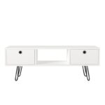 Έπιπλο tv Lasco λευκό χρώμα μελαμίνη 120x29 5x43 1cm ed3592 - Image 3