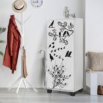 STELLA ΠΑΠΟΥΤΣΟΘΗΚΗ ΛΕΥΚΟ ΜΑΥΡΟ ΜΕΛΑΜΙΝΗ 50x38xH127cm ed3602