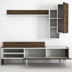 Σύνθετο τηλεόρασης Lenti άσπρο καρυδί μελαμίνη 181 8x31 3x61 4εκ ed3607 - Image 3