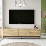 Έπιπλο TV Motivo χρώματος oak μαύρο 170 3x35 5x46 4cm ed360