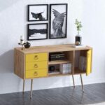 Κονσόλα Giallo μελαμίνη κίτρινη 120x40x80cm ed3632 - Image 5