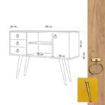 Κονσόλα Giallo μελαμίνη κίτρινη 120x40x80cm ed3632 - Image 2