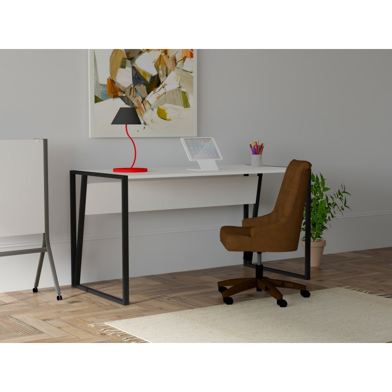 3633_0-800x800 Γραφείο Lettera λευκό χρώμα μέταλλο 140x70x74cm ed3633 - Image 1
