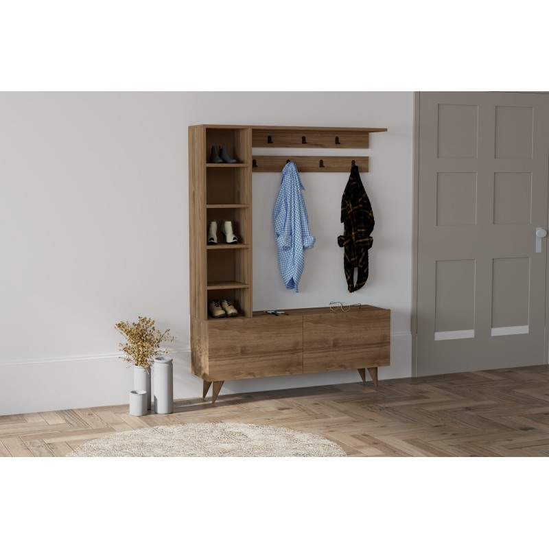 3635_0-800x800 Έπιπλο εισόδου Hale καρυδί μελαμίνη 120x32x161 8εκ ed3635 - Image 1