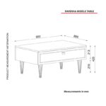 Τραπέζι σαλονιού Ravenna άσπρο μαύρο μάρμαρο μελαμίνη 90x42 3x60εκ ed3653 - Image 2