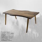 Τραπέζι σαλονιού Ushuai καρυδί μασίφ ξύλο 86x65x50εκ ed3654