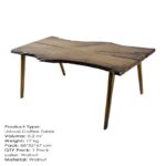 Τραπέζι σαλονιού Ushuai καρυδί μασίφ ξύλο 86x65x50εκ ed3654 - Image 5