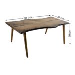 Τραπέζι σαλονιού Ushuai καρυδί μασίφ ξύλο 86x65x50εκ ed3654 - Image 2