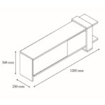 Έπιπλο tv Palmi ανθρακί άσπρο χρώμα μελαμίνη 120x25x36 8cm ed3658 - Image 2