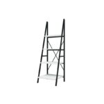 Ραφιέρα Passi άσπρο μαύρο μελαμίνη μεταλλικός σκελετός 50x44x150εκ ed3662 - Image 4