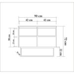 Μπουφέ Dani 90x36x72cm μελαμίνη καρυδί μαύρο χρώμα ed366 - Image 2