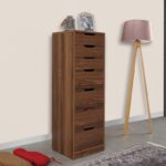 Συρταριέρα Flow καρυδί μελαμίνη 44x40x130εκ ed3676