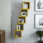 Ραφιέρα τοίχου Box κίτρινη μελαμίνη 30x24cm ed3680 - Image 4