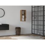 Ντουλάπι μπάνιου Mis καρυδί μελαμίνη 30x21 8x71εκ ed3689 - Image 4