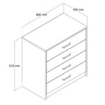 Συρταριέρα Grande δρυς μελαμίνη 80x45x81 8εκ ed3693 - Image 5