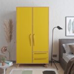 Ντουλάπα Giallo μελαμίνη 100x52x190cm ed3705 - Image 4