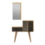 Έπιπλο εισόδου Janna δρυς σκρούρο γκρί μελαμίνη ξύλινα πόδια 80x40x80εκ ed3708 - Image 3