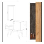 Έπιπλο εισόδου Janna δρυς σκρούρο γκρί μελαμίνη ξύλινα πόδια 80x40x80εκ ed3708 - Image 2