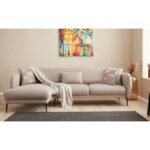 Γωνιακός καναπές Venus L κρεμ 265x163x80cm ed3714