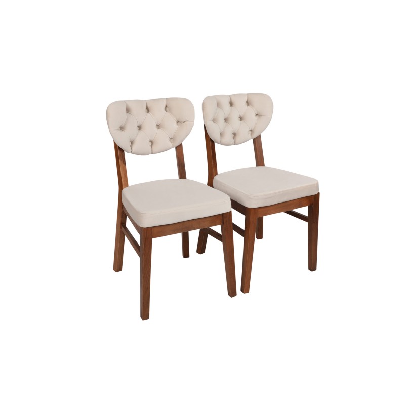 3727_0-800x800 Σετ καρέκλας 2 τεμάχια Elma καρυδί μπεζ ξύλο 41 5x43 5x86εκ ed3727 - Image 1