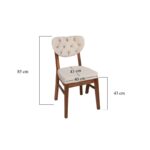 Σετ καρέκλας 2 τεμάχια Elma καρυδί μπεζ ξύλο 41 5x43 5x86εκ ed3727 - Image 2