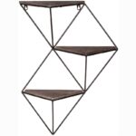 Ραφιέρα Zoe καρυδί μαύρο ξύλο μεταλλικό πλαίσιο 45x13x34εκ ed3730 - Image 5