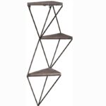 Ραφιέρα Zoe καρυδί μαύρο ξύλο μεταλλικό πλαίσιο 45x13x34εκ ed3730 - Image 4