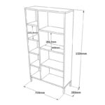 Βιβλιοθήκη Zon καφέ γκρί μελαμίνη μεταλλικά πόδια 72x25 5x133 6εκ ed3734 - Image 2