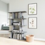 Βιβλιοθήκη Harmony ανθρακί 90x25x127 4cm μελαμίνη ed3744 - Image 4