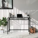 Γραφείο Rete 100x75x45cm μέταλλο γυαλί ed3749 - Image 4