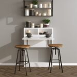 Αναδιπλούμενο γραφείο ραφιέρα Bracked White χρώμα 70x15x96cm ed374