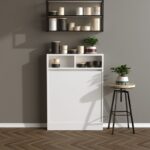 Αναδιπλούμενο γραφείο ραφιέρα Bracked White χρώμα 70x15x96cm ed374 - Image 5