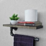 Ράφι μπάνιου Tubo μέταλλο ξύλο 40x16x14cm ed3755 - Image 5