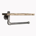 Ράφι μπάνιου Tubo μέταλλο ξύλο 40x16x14cm ed3755 - Image 4