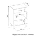 Ντουλάπι κουζίνας Mercury λευκό 60x35 5x86 3cm ed3765 - Image 2