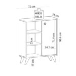 Ντουλάπι Athena Sapphire Oak λευκό 72x35x90 6cm ed3768 - Image 2