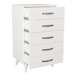 Συρταριέρα Cera λευκή 50x37 5x87 6cm ed3798 - Image 3