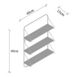 Ραφιέρα Violace μαύρο καρυδί ξύλο μεταλλικό πλαίσιο 60x40x15εκ ed3802 - Image 2