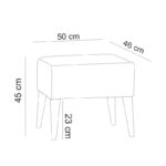 Σκαμπό Zeni πράσινο ξύλινα πόδια 46x45x50εκ ed3805 - Image 4