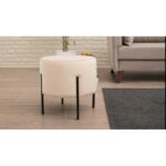 Σκαμπό Flow κρεμ μεταλλικά πόδια 40x40x40εκ ed3810