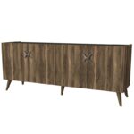 Κονσόλα Di legno καρυδί ανθρακί χρώμα 183 6x47x78cm ed3824 - Image 5