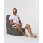 Πουφ Diamond αδιάβροχο ύφασμα fume 60x35cm ed3835 - Image 5