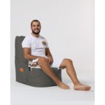 Πουφ Diamond αδιάβροχο ύφασμα fume 60x35cm ed3835 - Image 4