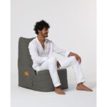 Πουφ Diamond αδιάβροχο ύφασμα fume 60x35cm ed3835 - Image 3